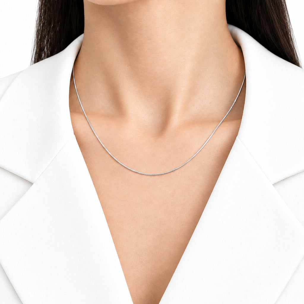 925 Snake Chain 025 , Sterling Silver  1 mm,  Premium Grade