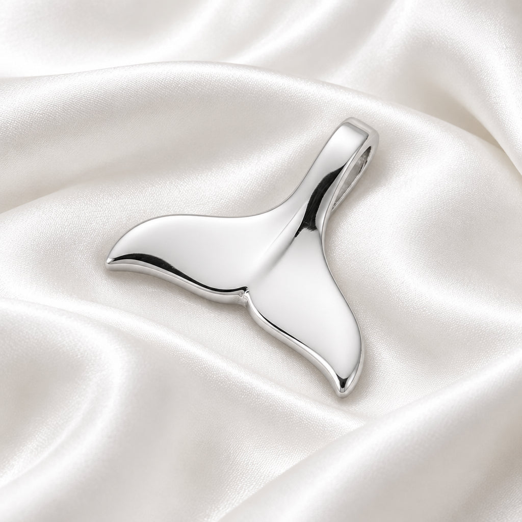 Whale  Tail OX Pendant , Sterling Silver