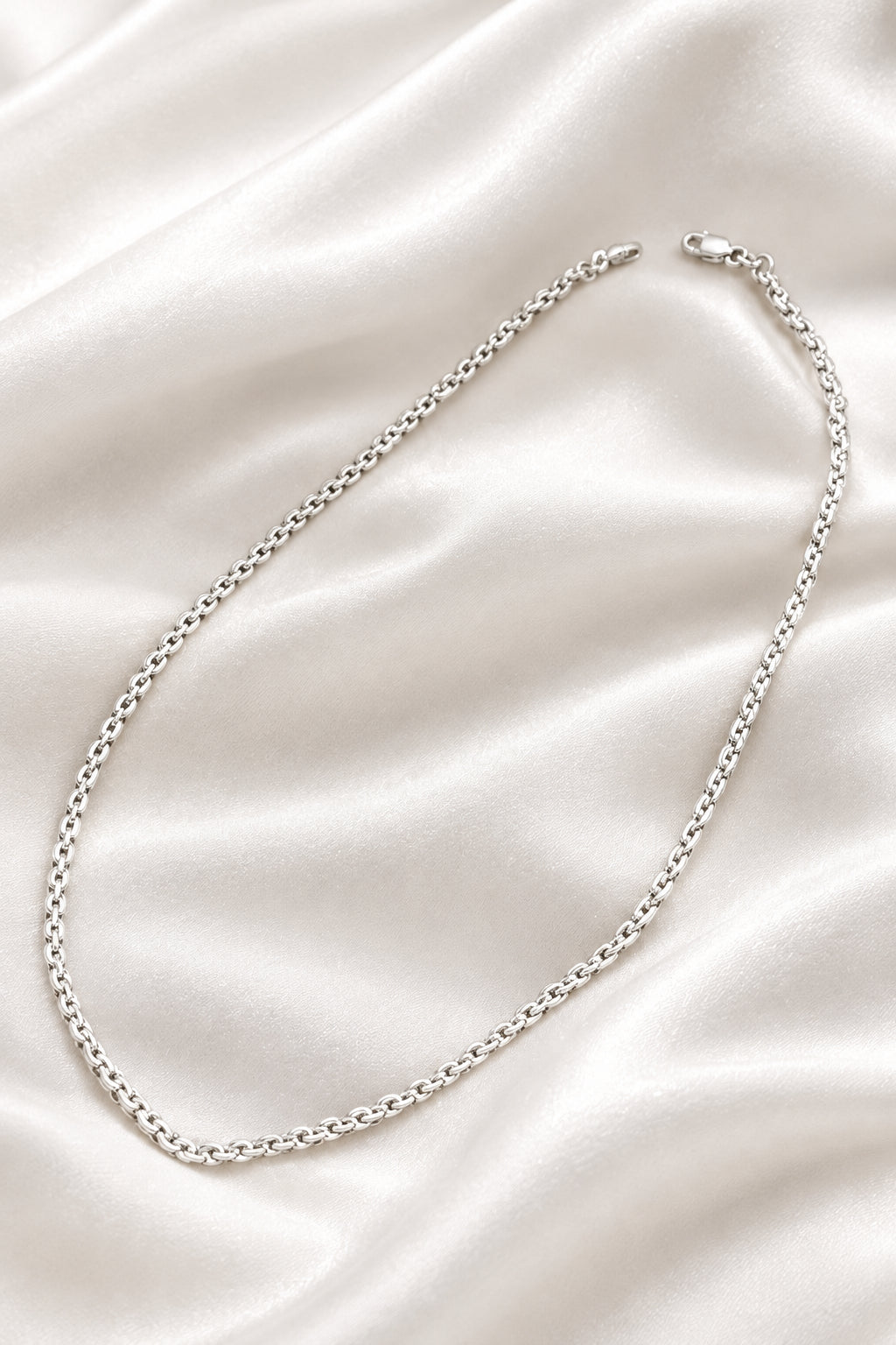 Forzantina Link Chain 085  Sterling Silver 3.1mm (Rhodium Plated) 18", Premium Grade