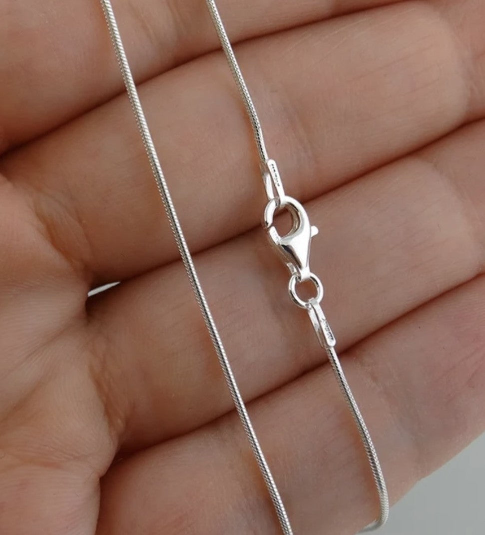 925 Snake Chain 025 , Sterling Silver  1 mm,  Premium Grade