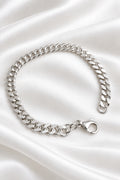 Curb Link Bracelet 180 Sterling Silver (Rhodium Plated) 8", Premium Grade