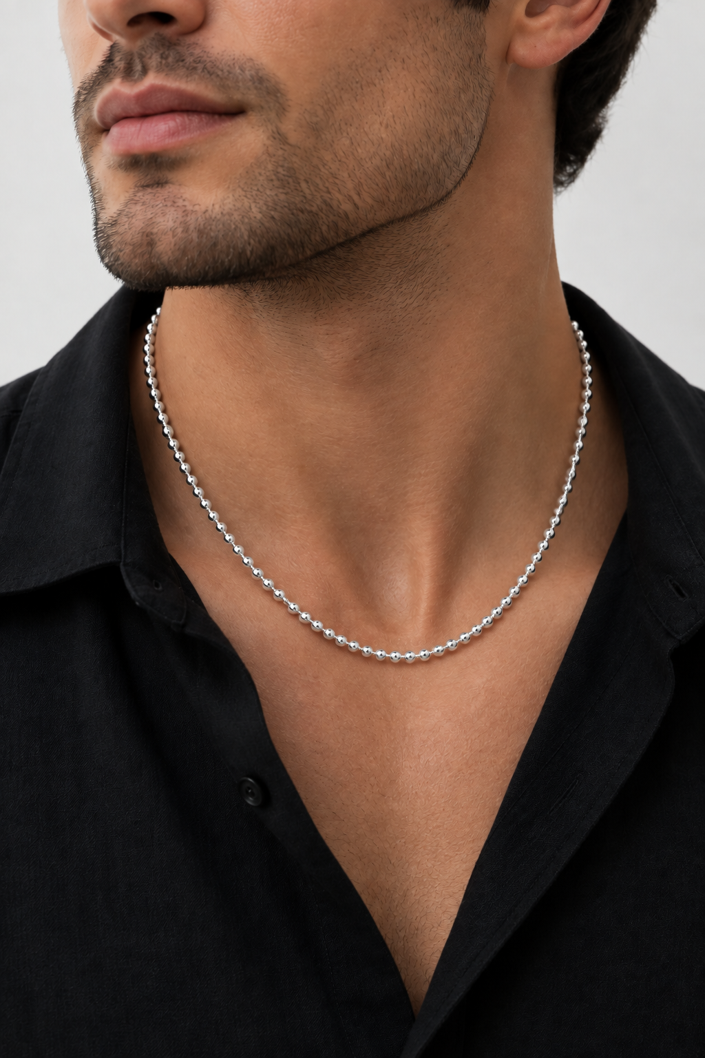 Bead Chain 300  Sterling Silver 3 mm ,20"   Premium Grade